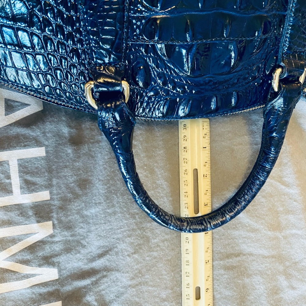 Brahmin Duxbury Crossbody Satchel. Cobalt Blue Melbourn, Croc-Embossed. - Picture 6 of 16